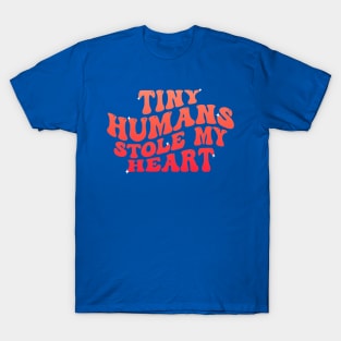 Groovy Tiny Humans Stole My Heart Valentine's Day NICU Nurse T-Shirt